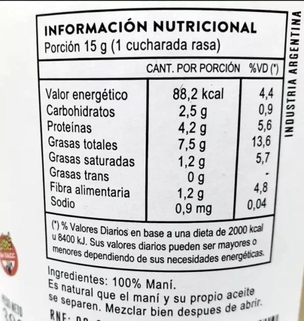Mantequilla de mani Nina